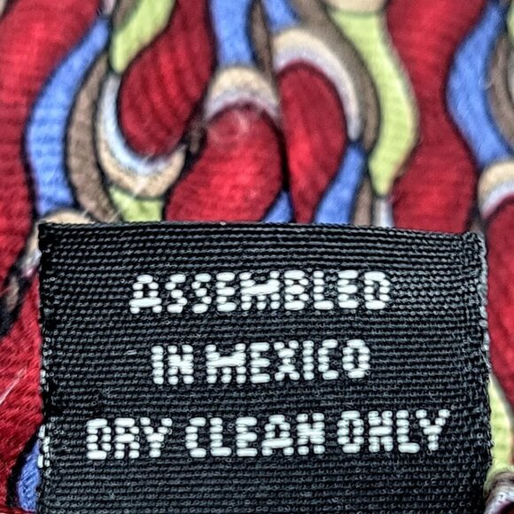 J. Garcia Red Blue Green Swirl Silk Tie - Picture 5 of 5